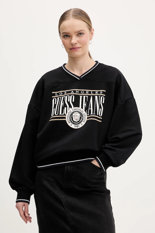 

Хлопковая толстовка Guess Jeans, черный
