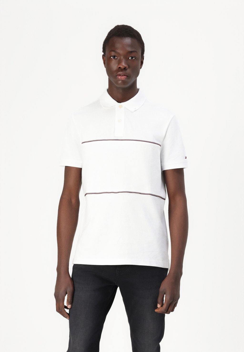 

Поло GLOBAL STRIPE BLOCKING Tommy Hilfiger, белый