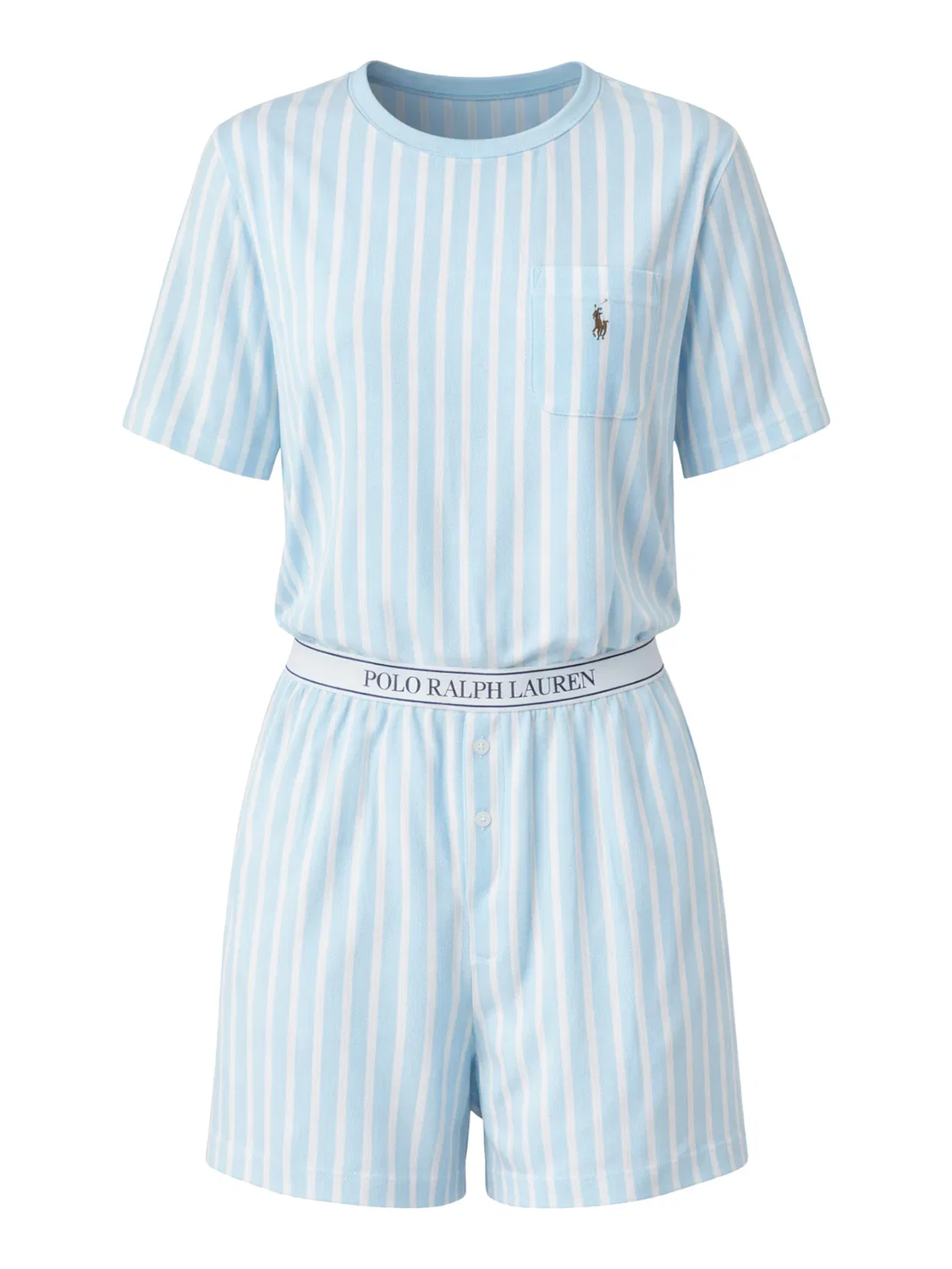 Пижама 'Вязаная оксфордская' Polo Ralph Lauren, Light Blue