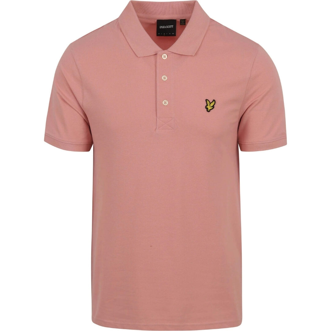 

Фирменная рубашка-поло пальмового цвета с логотипом на груди Lyle & Scott, розовый