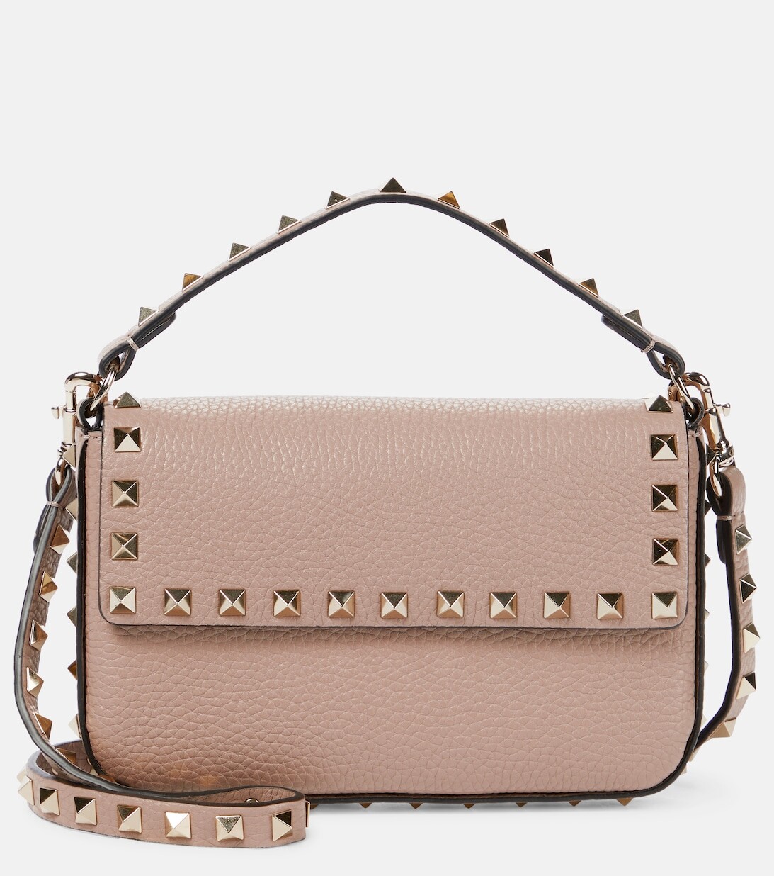 

Маленькая кожаная сумка через плечо Rockstud Valentino Garavani, бежевый