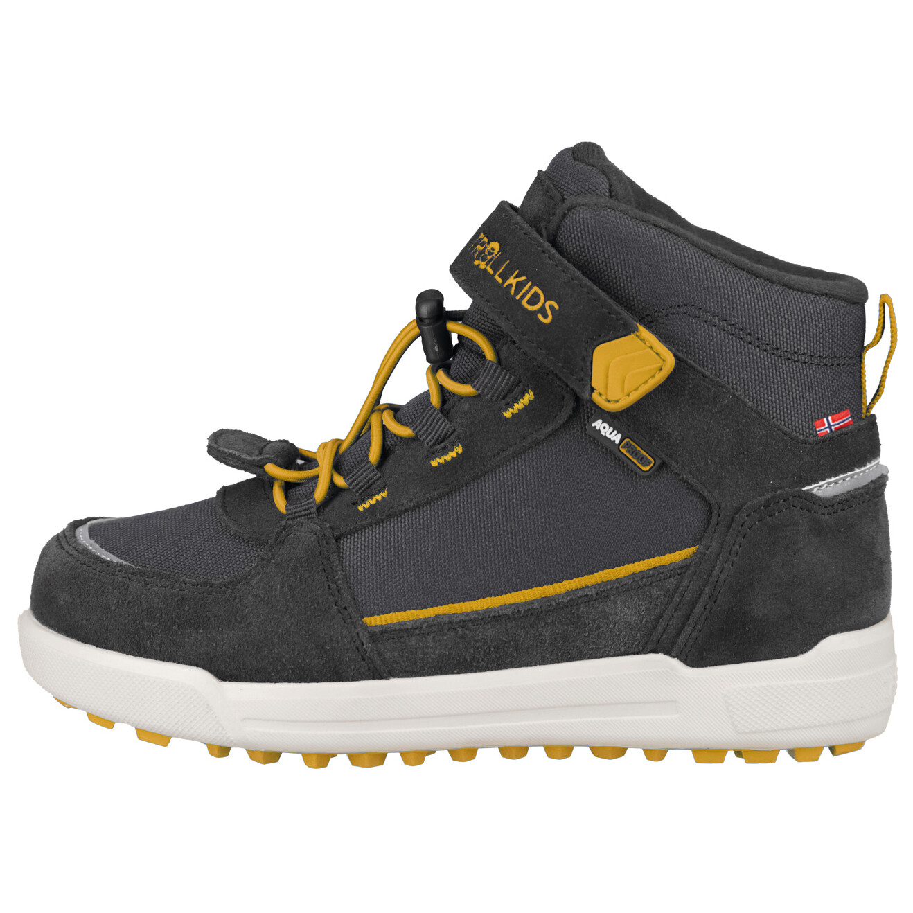 

Повседневная обувь Trollkids Kid's Gryllefjord Mid Cut, цвет Anthracite/Golden Yellow