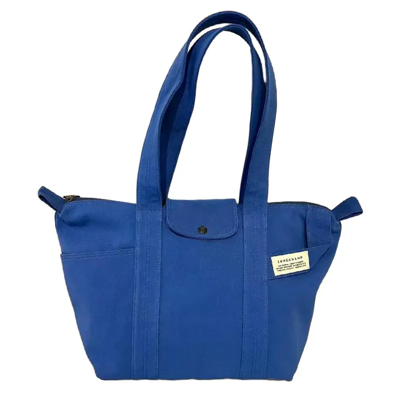 

Longchamp Женская хлопковая сумка-шоппер Le Pliage, сумка через плечо, синяя