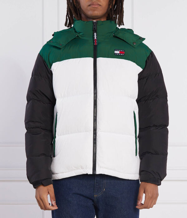 

Пуховик мужской Tommy Jeans утепленный с капюшоном, белый/черный/зеленый