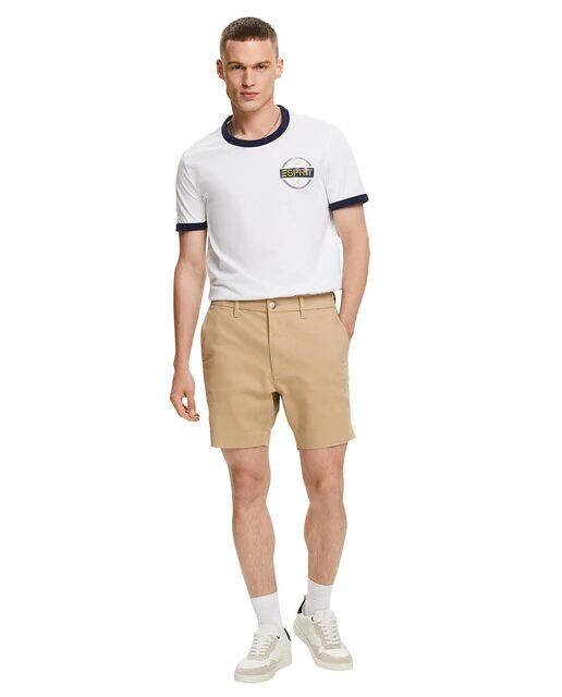 

Базовые мужские шорты-чиносы узкого кроя Esprit, хаки