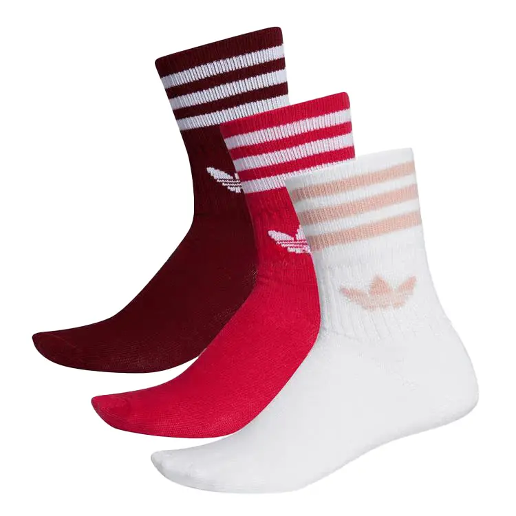 

MID CUT CRW SCK Носки до середины икры Унисекс 3 пары Adidas Originals, 3 пары (Белый+Красный+Красно-коричневый)