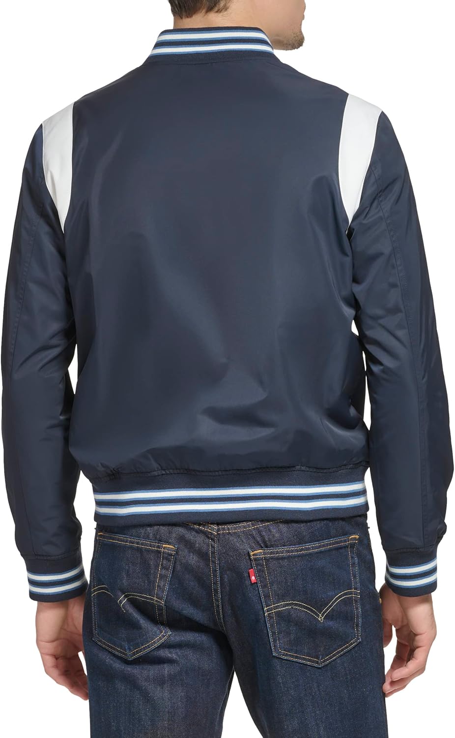 Мужская университетская куртка-бомбер Levi's Colorblock, Navy Racer Stripe — фото 3