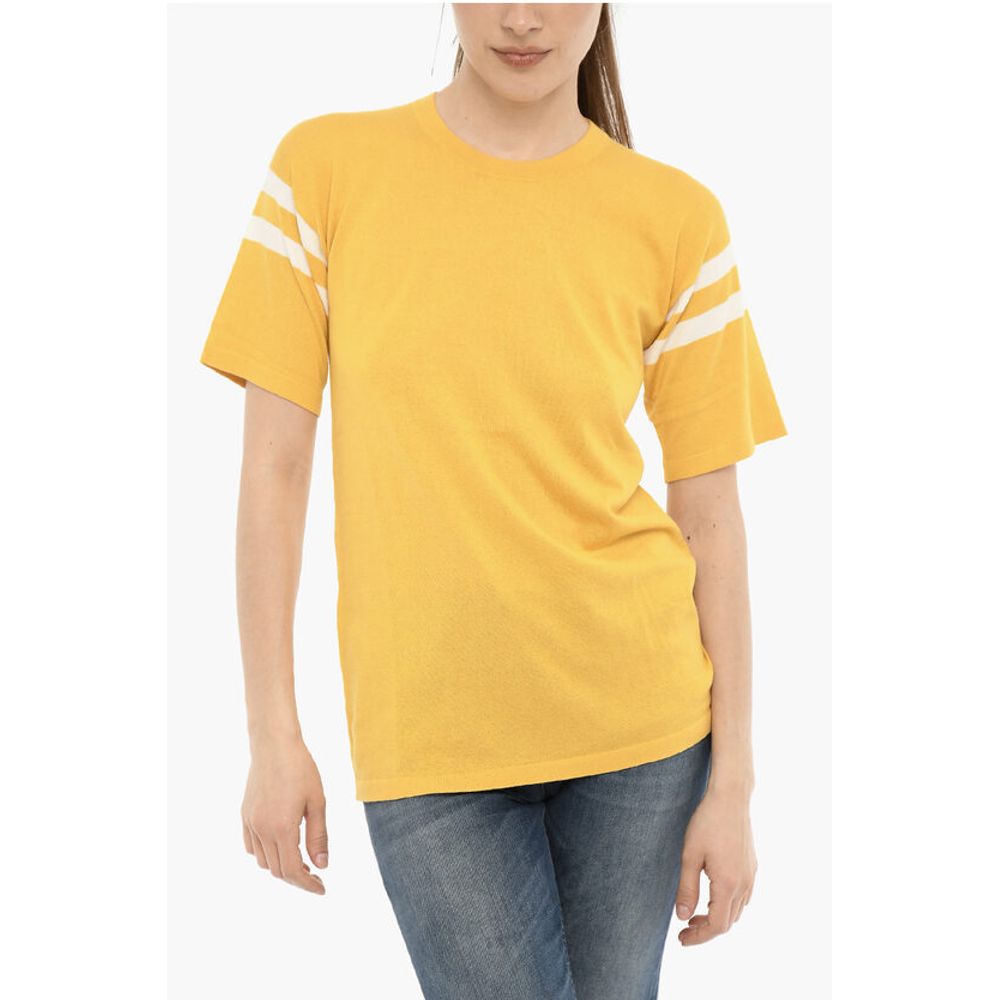 

Футболка из хлопка с круглым вырезом и контрастной полосой Woolrich, Yellow