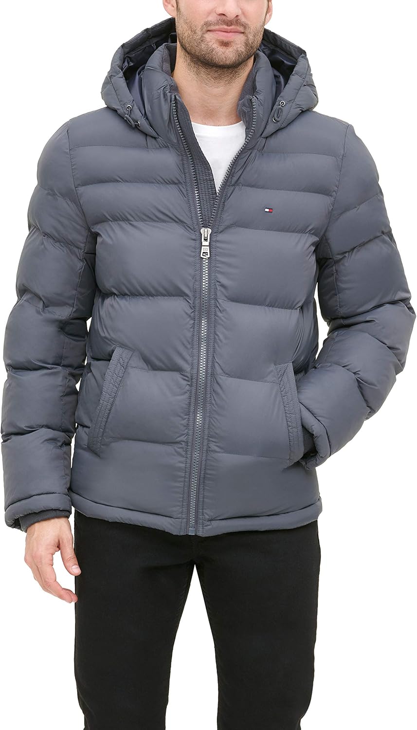 Мужская куртка-пуховик Tommy Hilfiger с капюшоном, Charcoal — фото 3