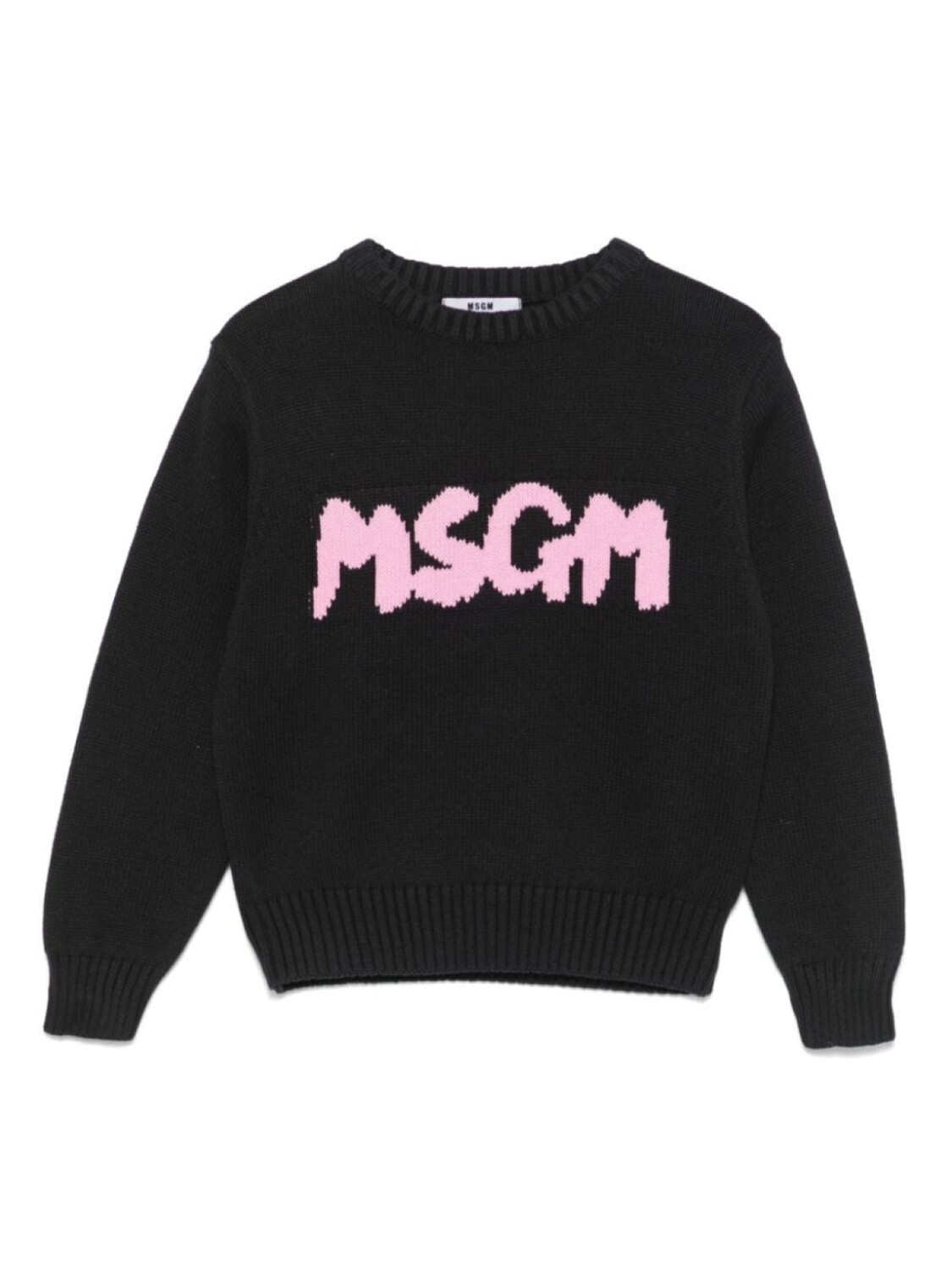 

Детский свитер с жаккардовым принтом и логотипом MSGM Msgm Kids, черный