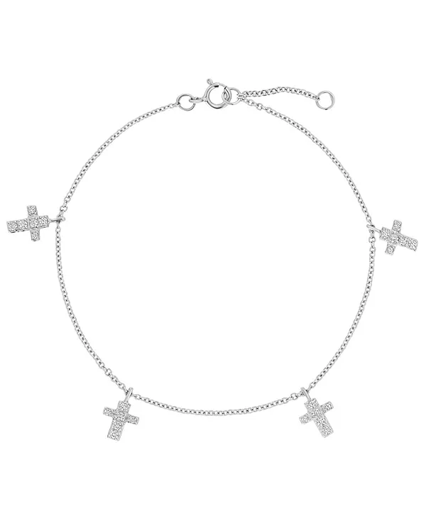 

Браслет-Крест с кубическим цирконием (0,24 карата) из стерлингового серебра Macy'S, silver