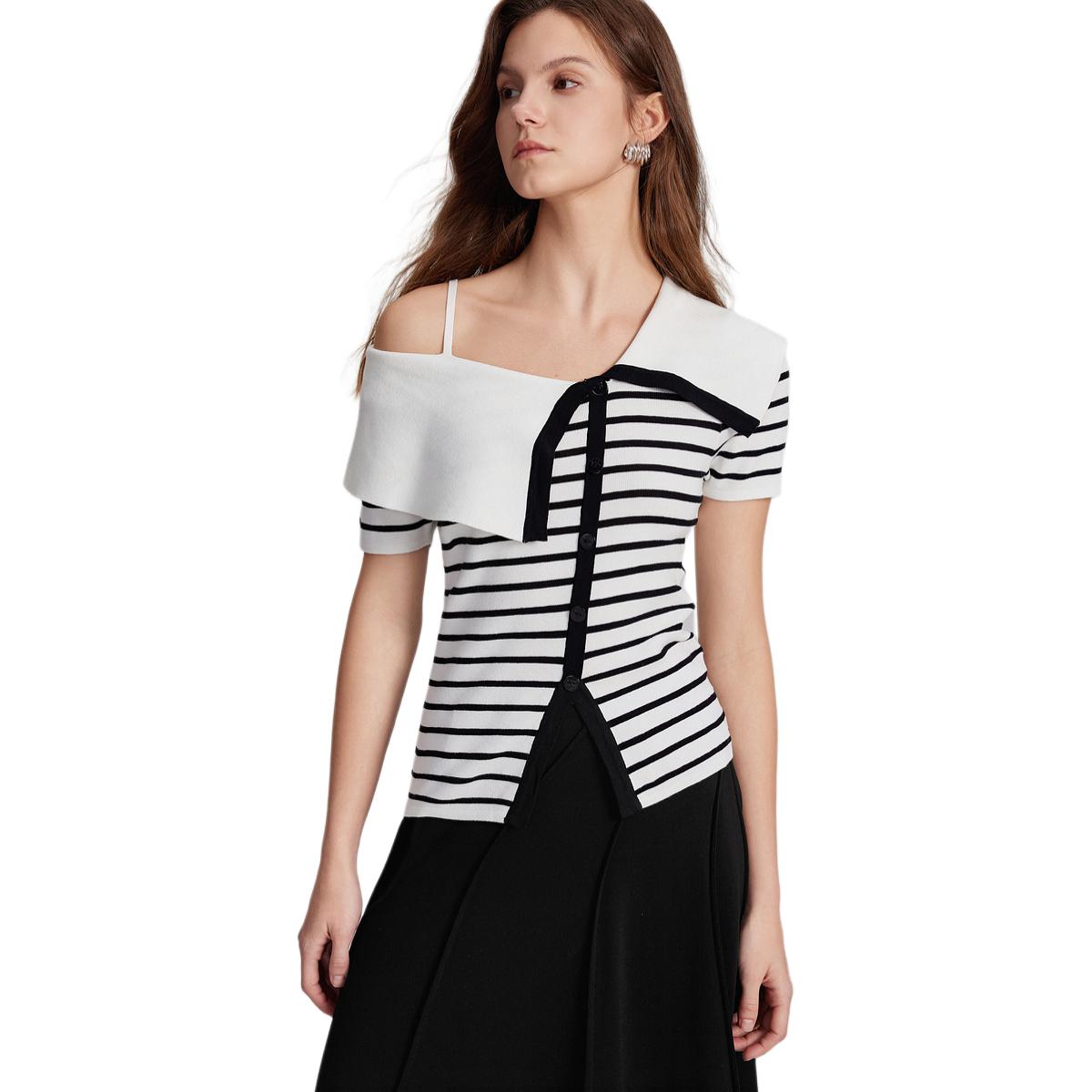 

ELLE Трикотаж Women's Black White Stripes