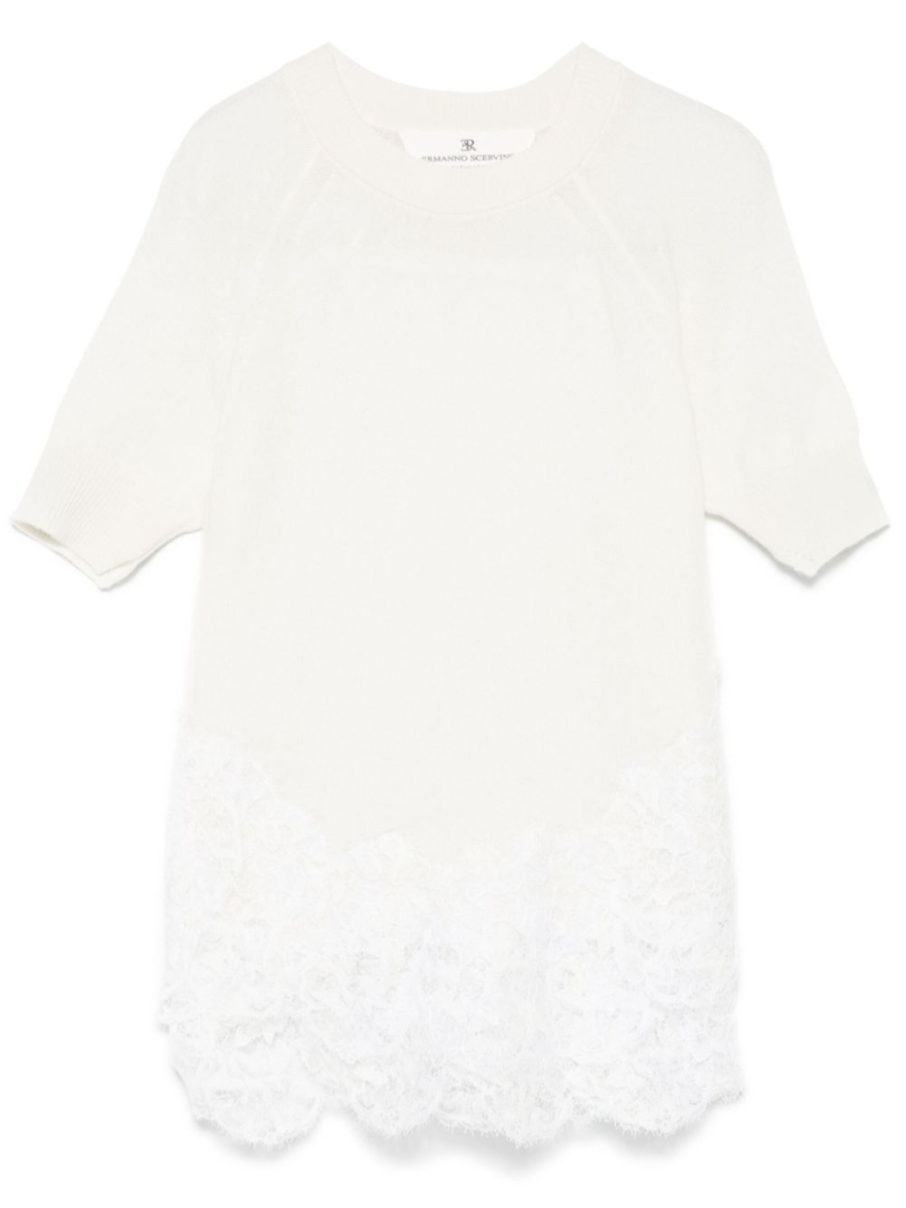 

Футболка Ermanno Scervino с кружевной отделкой, белый