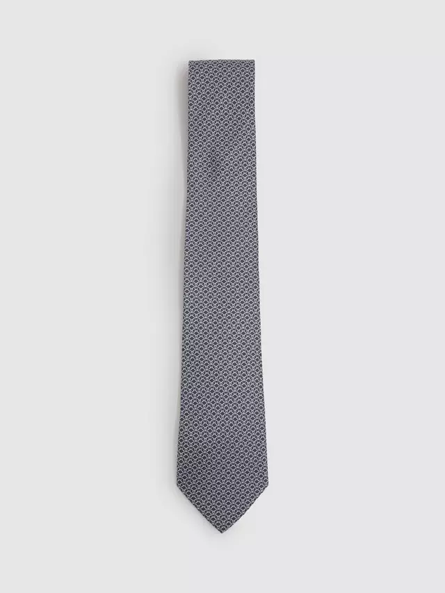 

Галстук Reiss Orta Silk Link Chain Print, темно-синий