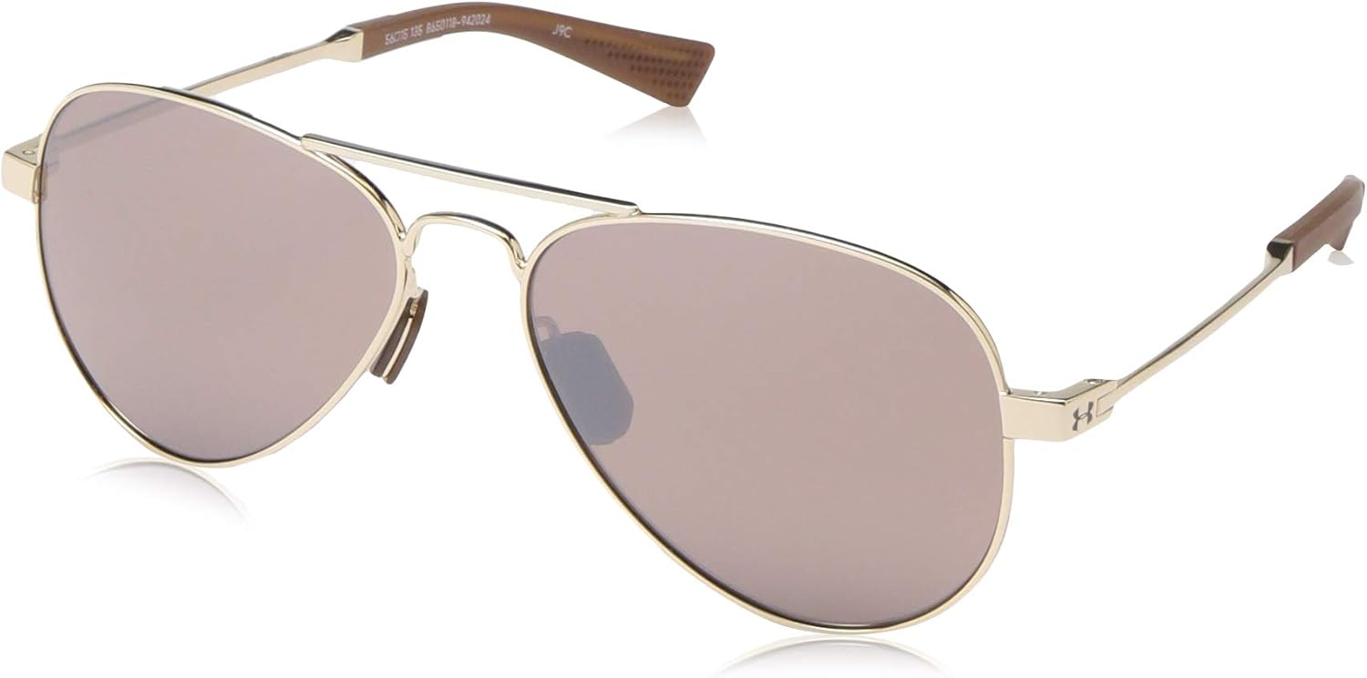 

Under Armour unisex-adult Getaway M солнцезащитные очки авиаторы, Gloss Gold/Ua Tuned Road