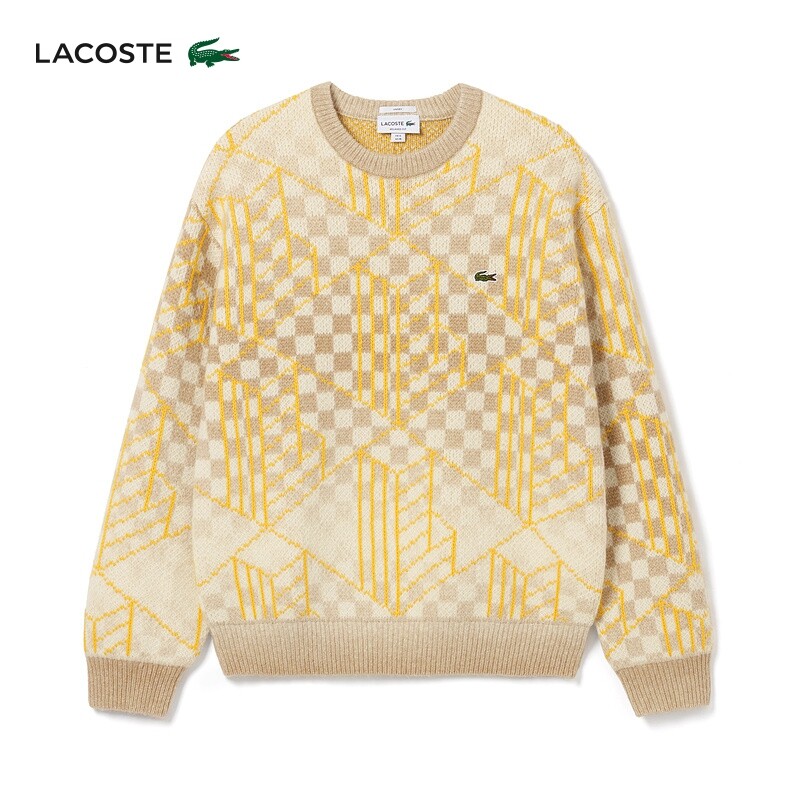 

Свитер Lacoste в клетку, желто-серый