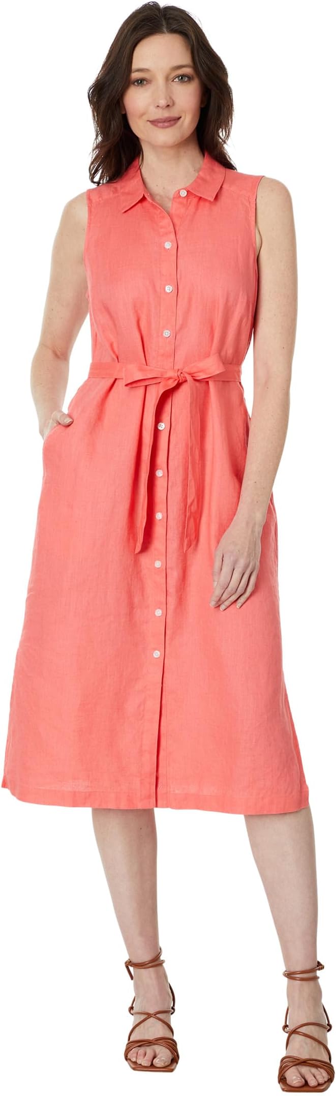 

Платье Tommy Bahama Two Palms Linen Shirtdress, цвет Pure Coral