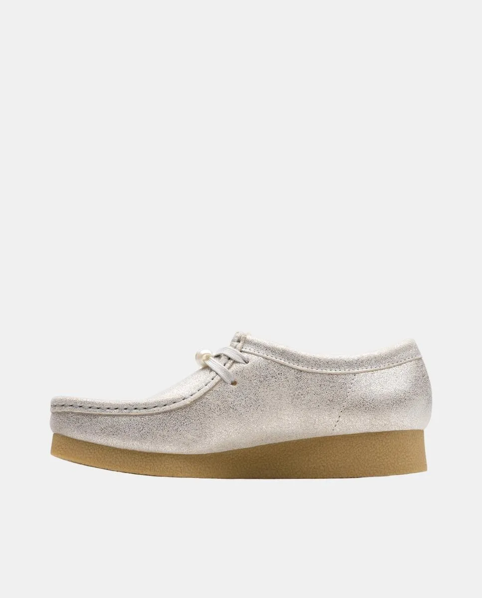 Ботинки WallabeeEVOSh из кожи с резиновой подошвой Clarks, серебряный — фото 3