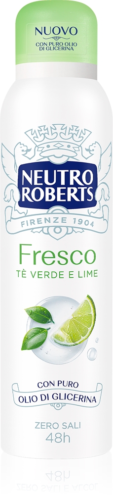 

Дезодорант-Спрей Tè verde e Lime, 48 часов. Neutro Roberts, 150 мл