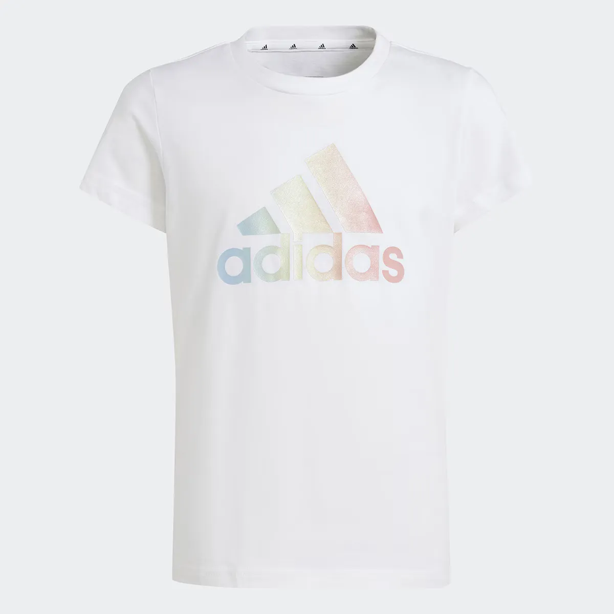 

Футболка Adidas с металлическим принтом для девочек, белый