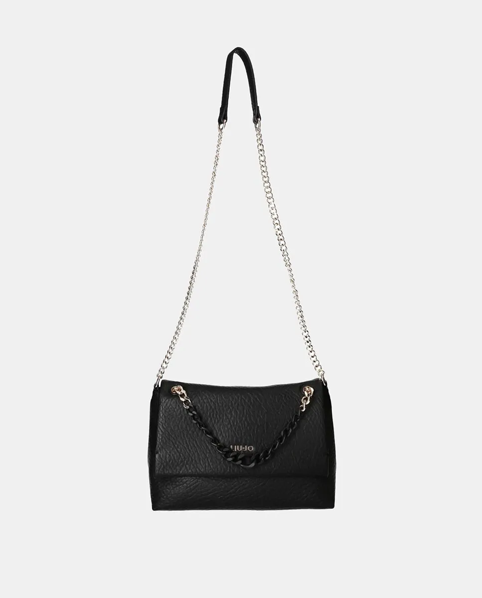 

Сумка через плечо с клапаном и цепочкой в тон LIUJO, черный