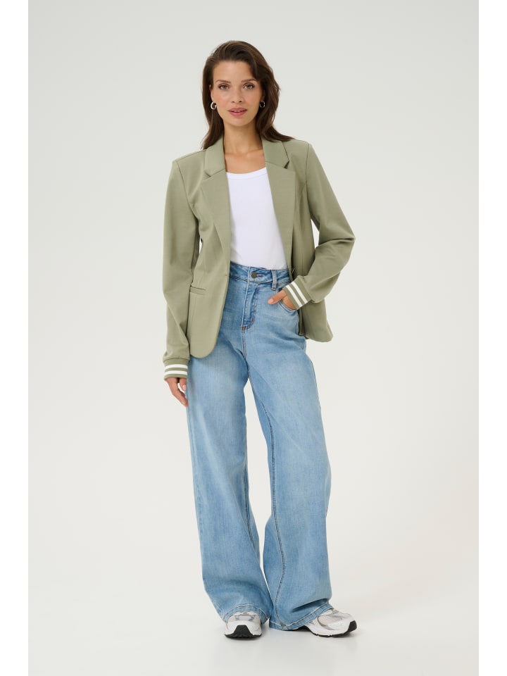 

Блейзер Kaffe, цвет oil green/chalk stripe