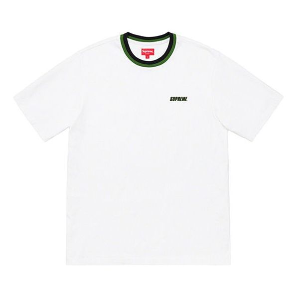 

Футболка ss19 split rib s/s top round neck segmentation two color short sleeve white Supreme, белый