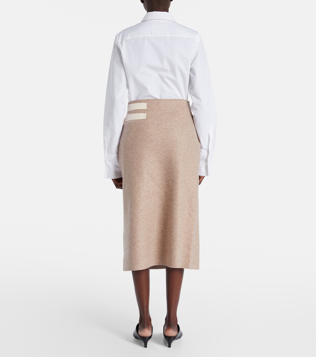 Шерстяная миди-юбка с добавлением других материалов Jil Sander, Ginger — фото 3