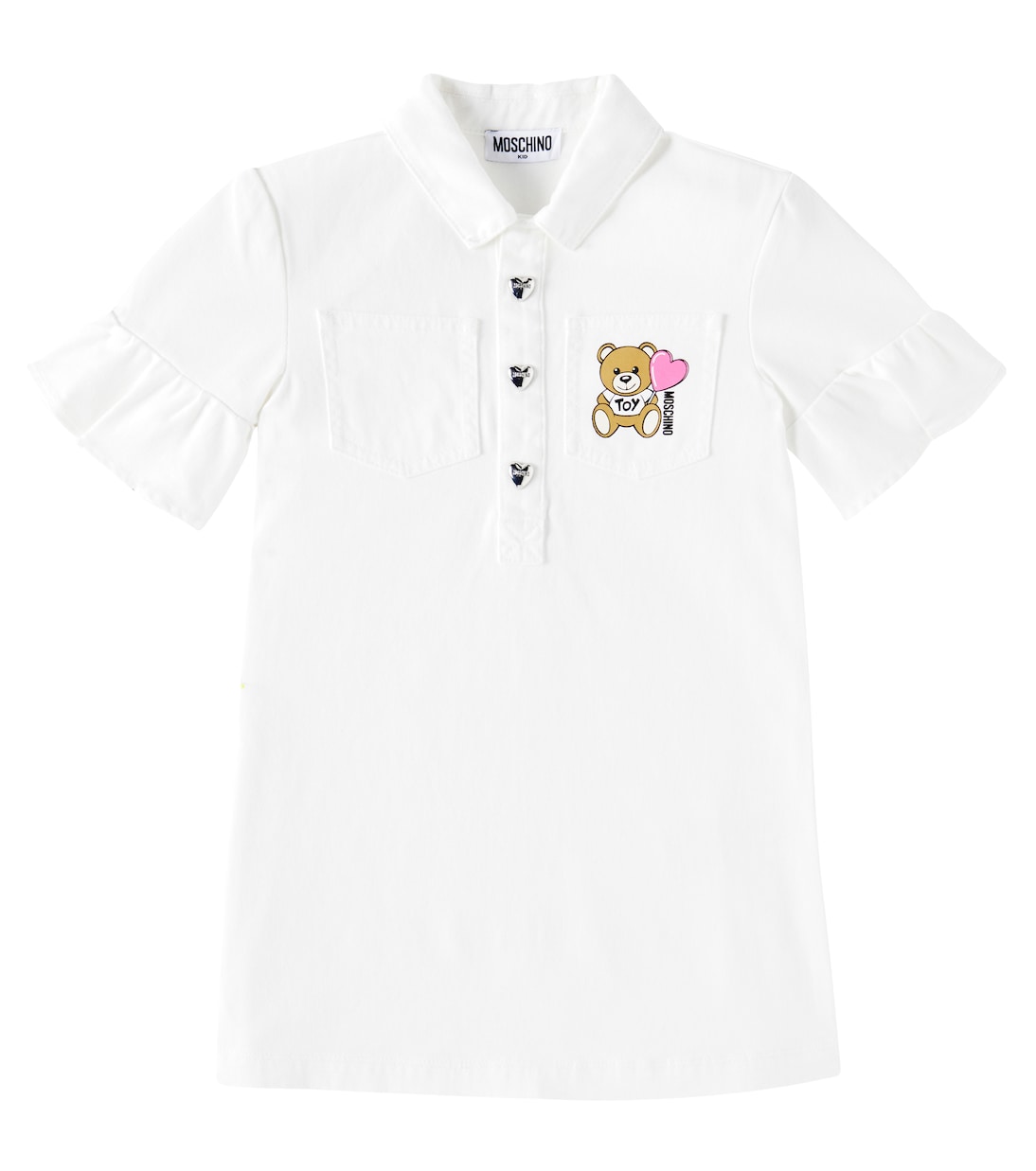 

Платье из хлопкового джерси с рюшами Teddy Bear Moschino Kids, Cloud