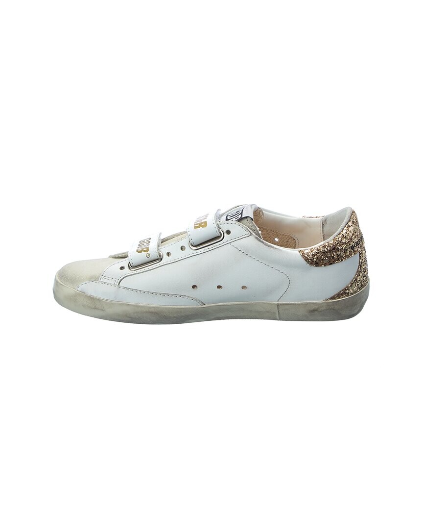 

Кроссовки Golden Goose Old School из кожи и блесток, синий
