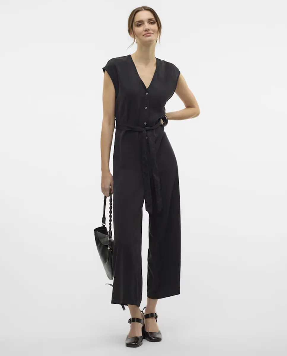 

Длинный женский комбинезон из тенселя Vero Moda, черный