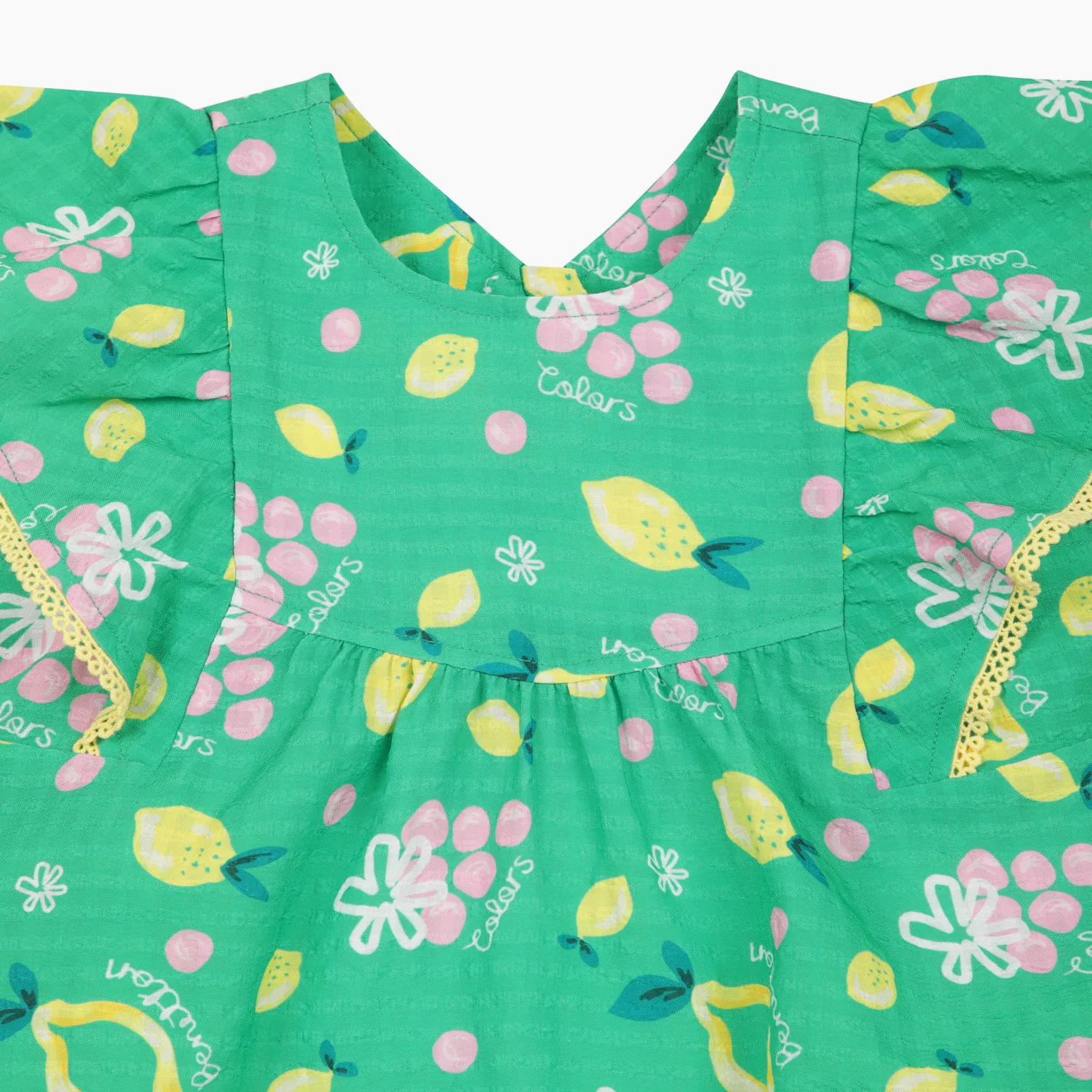 Детское зелёное платье Саммер Ваканс от Benetton Kids — фото 4