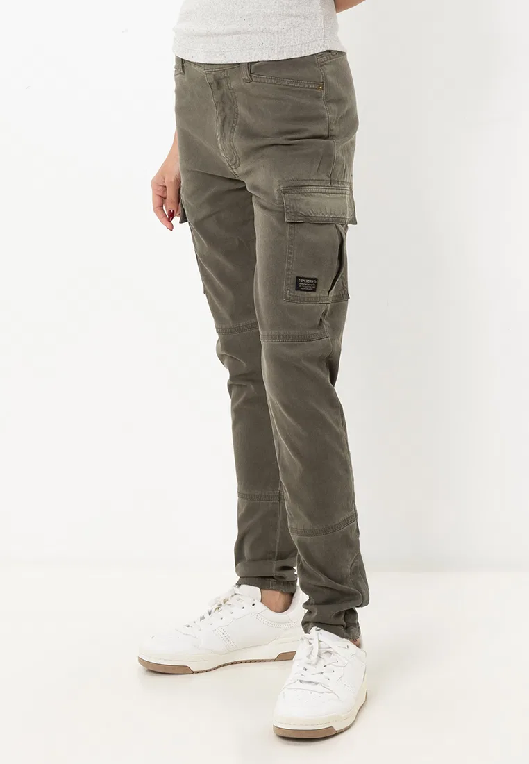 Брюки карго, узкий крой, Skinny Fit Superdry, зеленый/хаки