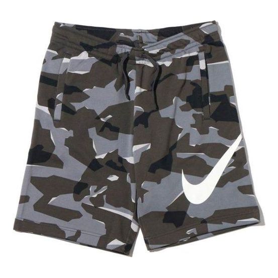

Шорты large logo printing drawstring shorts gray camouflage Nike, серый