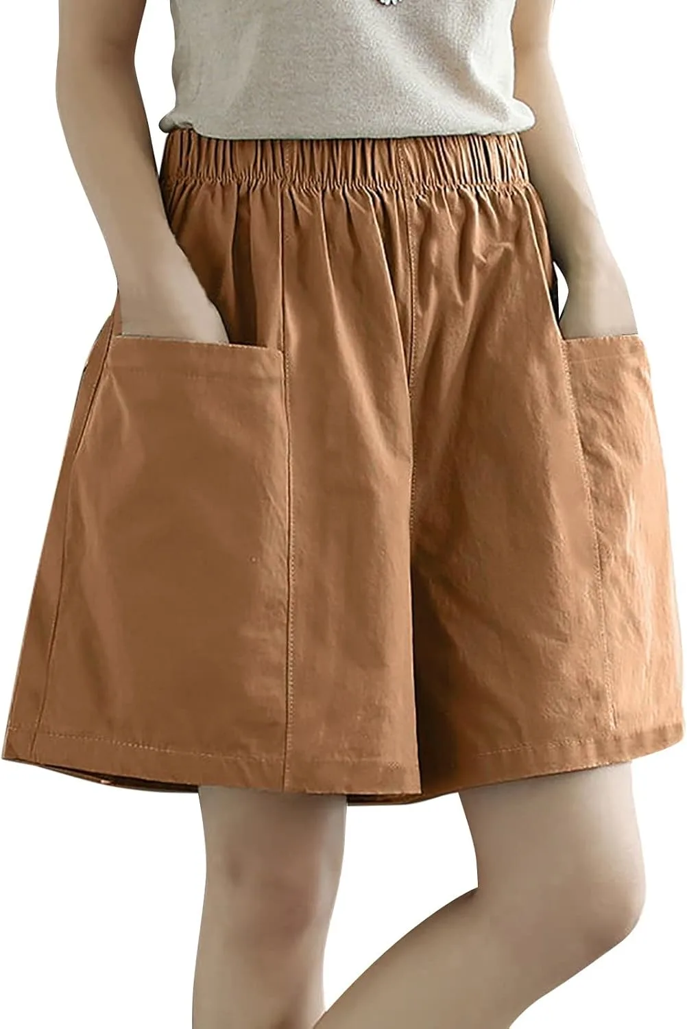 

Бермуды для женщин летние свободные хлопковые с карманами