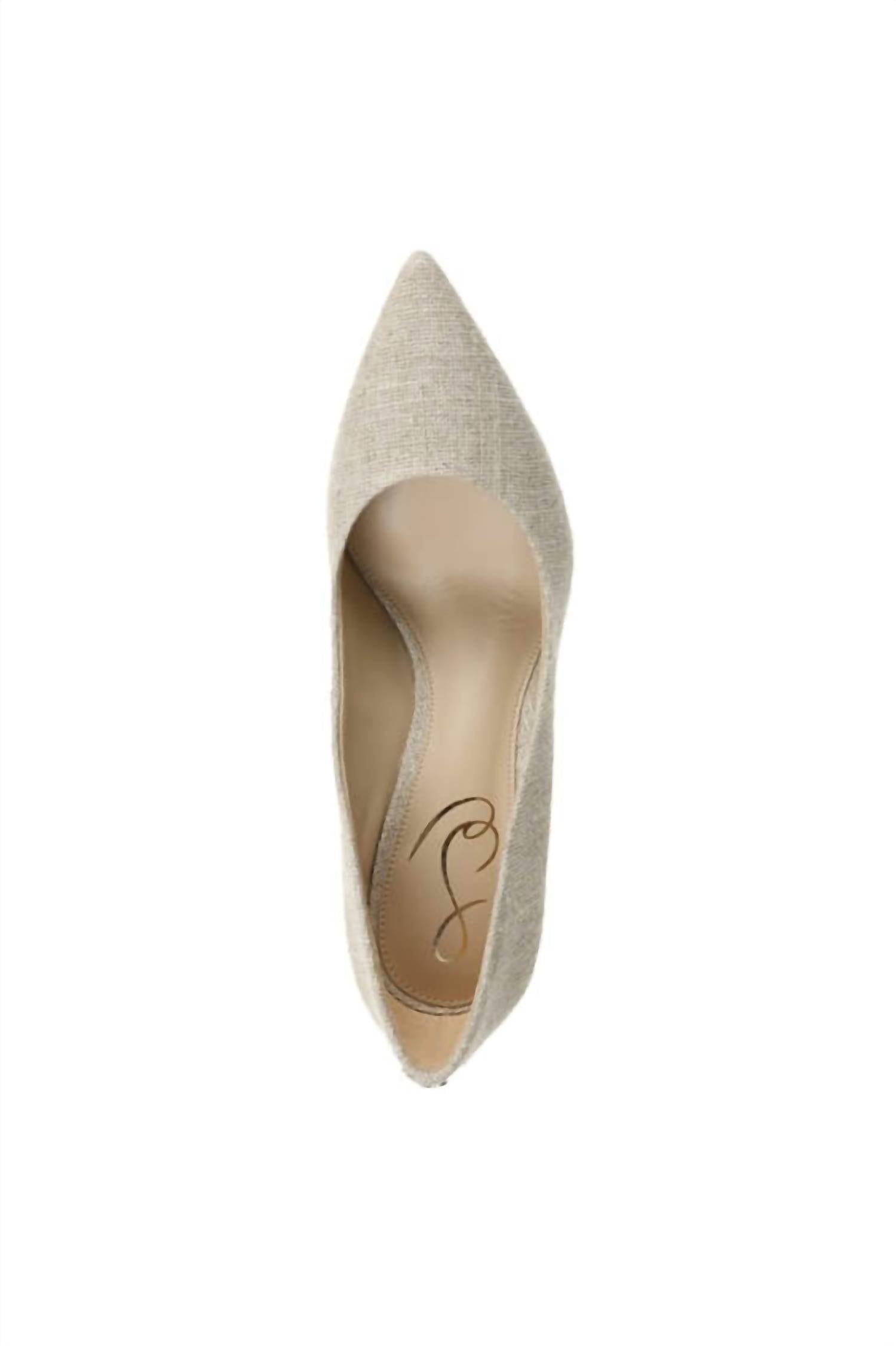 Женские мюли Hazel с острым носом на каблуке из натурального блестящего льна Sam Edelman — фото 4