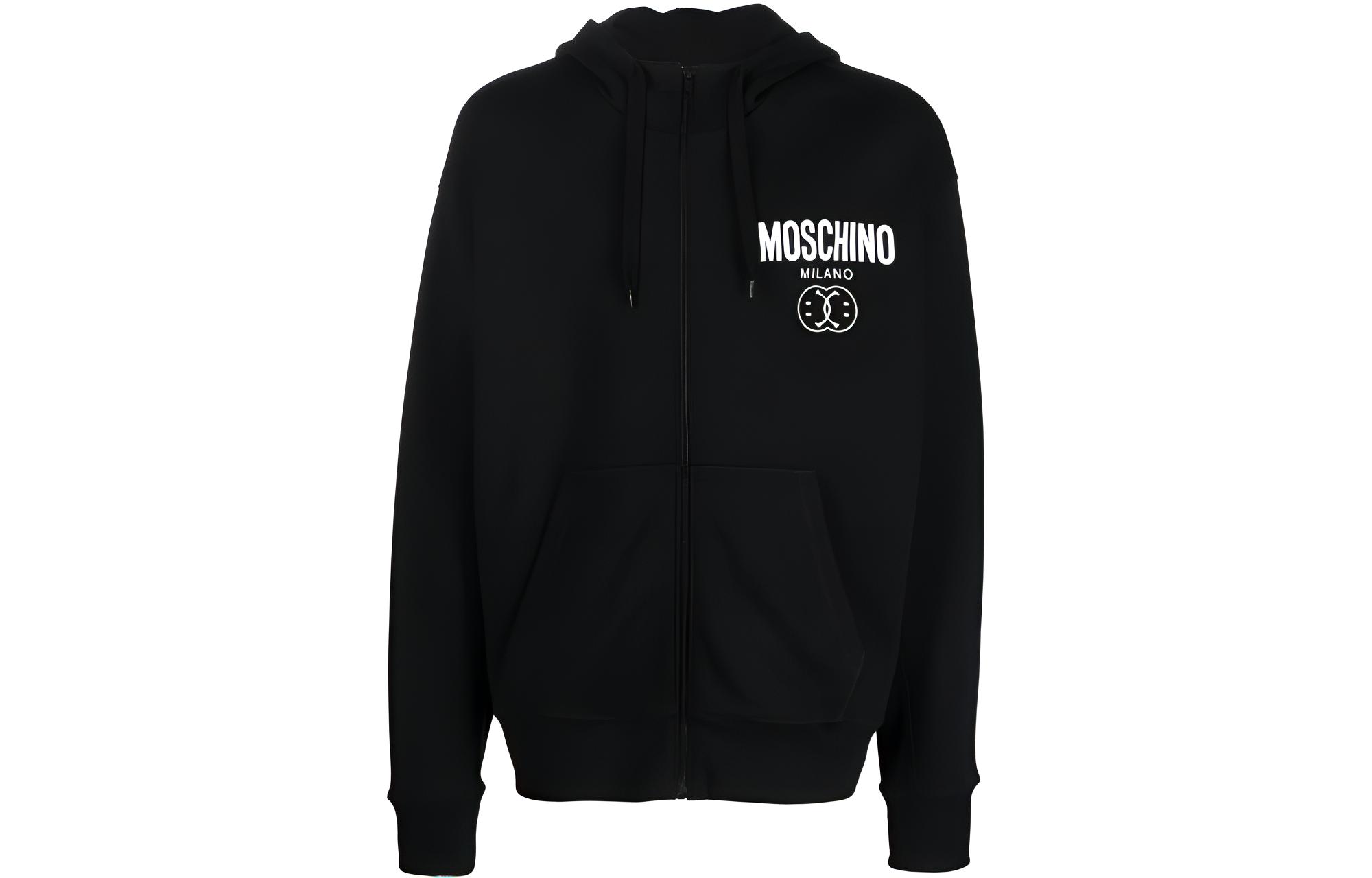 

Хлопковый худи с логотипом MOSCHINO, черный