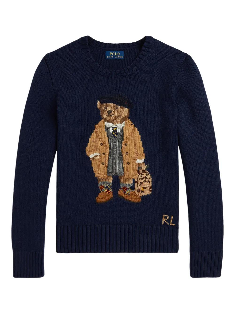 

Свитер Polo Bear вязки интарсия POLO RALPH LAUREN KIDS, синий