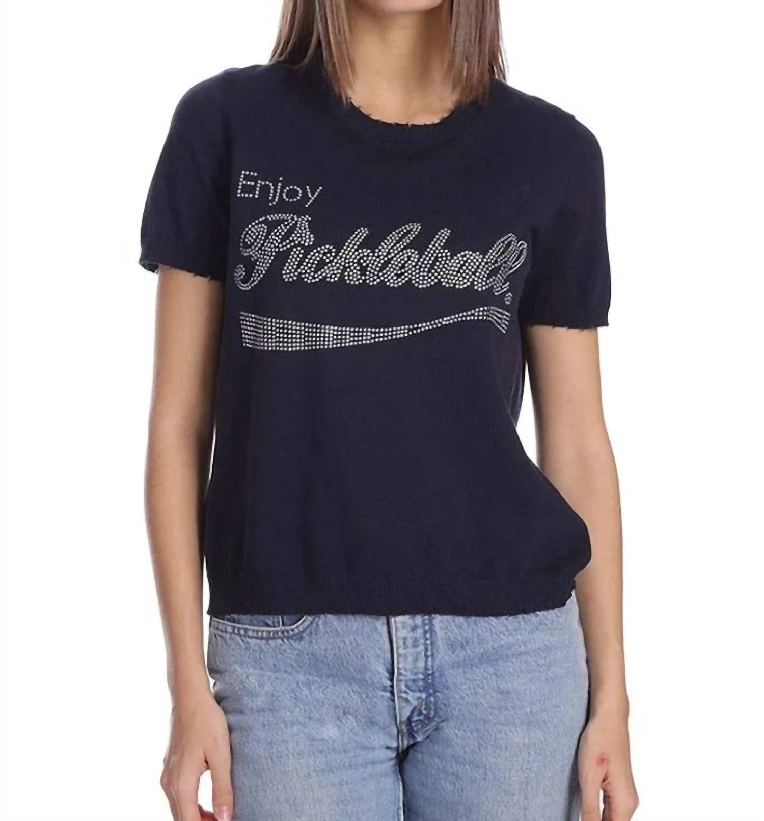 

Футболка с бахромой для пиклбола Enjoy Bling в темно-синем цвете Minnie Rose