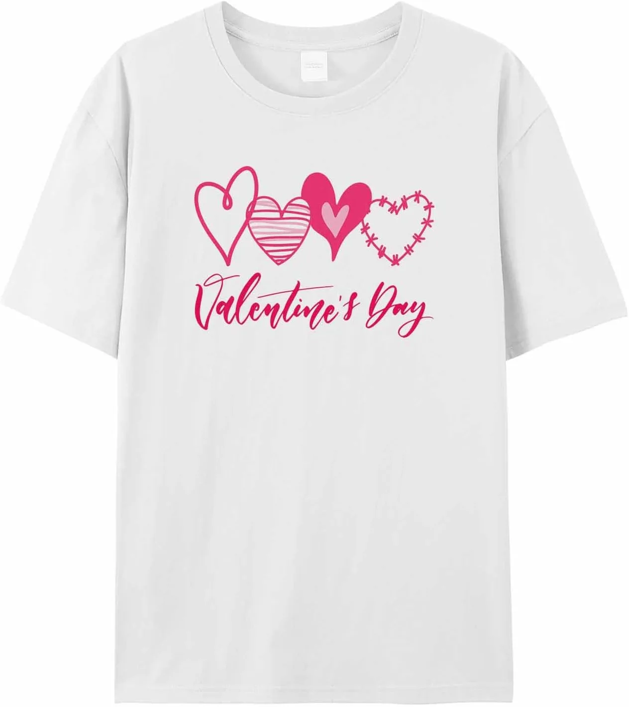 

Мужская футболка Valentine's Pink Heart с коротким рукавом jdudh