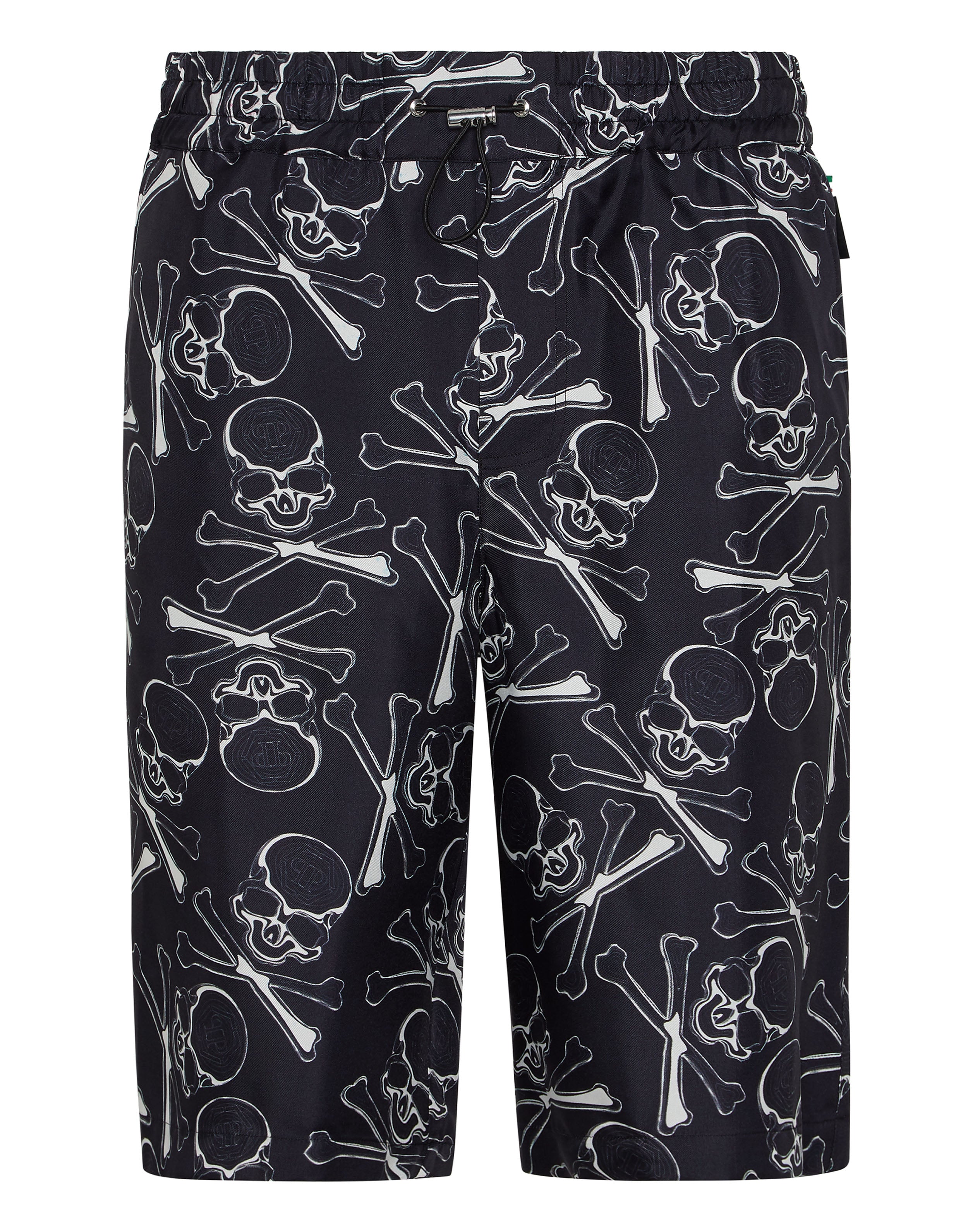

Шелковые короткие шорты Skull&Bones PHILIPP PLEIN, черный