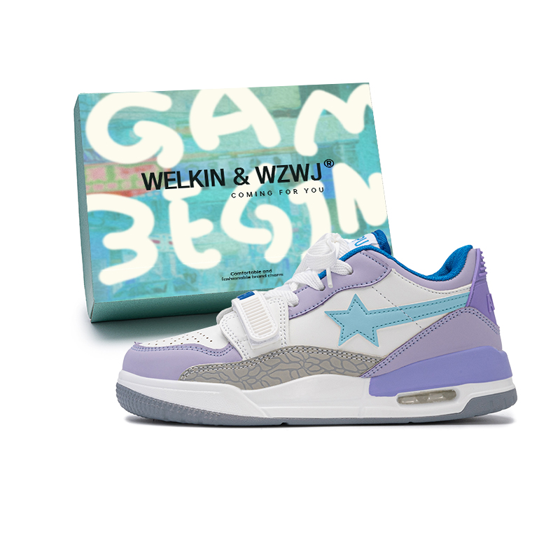 

WELKIN&WZWJ Звездная коллекция, белые кроссовки противоскользящие увеличивающие рост низкие скейтборд обувь унисекс - гиацинтовый фиолетовый, цвет Hyacinth Purple