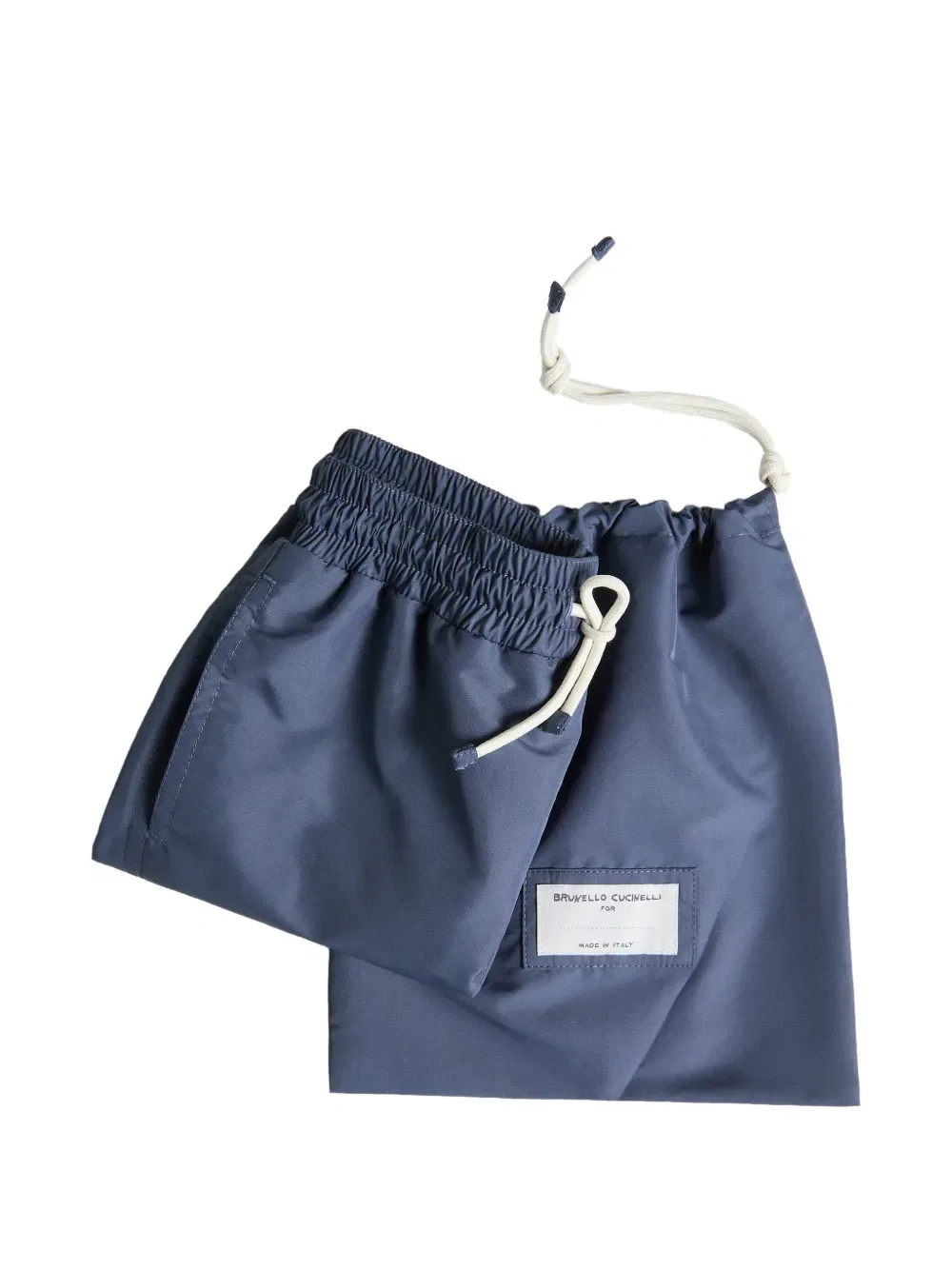 Нейлоновые плавательные шорты с логотипом Brunello Cucinelli Kids, синий — фото 3