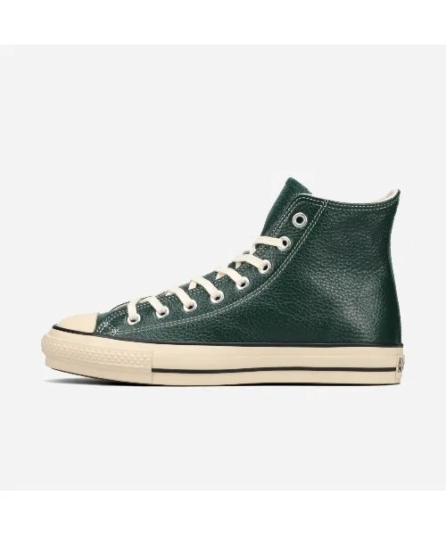 Унисекс кожаные кроссовки CONVERSE LEATHER ALL STAR J HI зелёные — фото 4