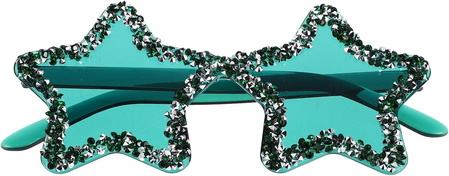 

Солнцезащитные очки FRCOLOR без оправы со звездами для женщин и мужчин, конфетные цвета, украшенные стразами ручной работы. Стильные очки без оправы для фотосессий, ночных клубов, вечеринок и уличной моды, Light Green - Size: 15