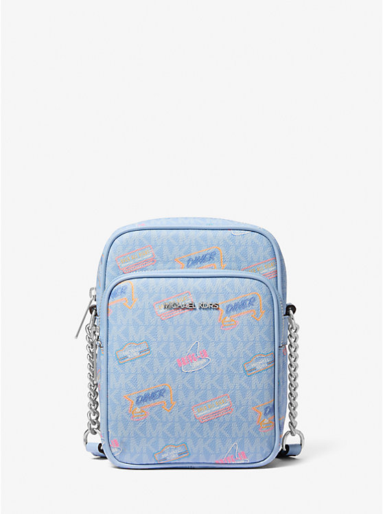 

Сумка через плечо Jet Set среднего размера с фирменным логотипом и принтом Michael Kors, синий
