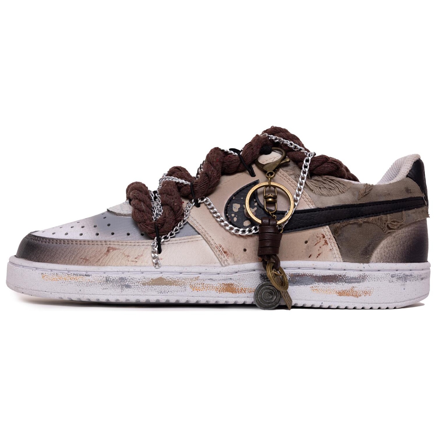 

Кроссовки Nike Court Vision 1 Skateboarding Shoes Men Low-top Brown/black, хаки