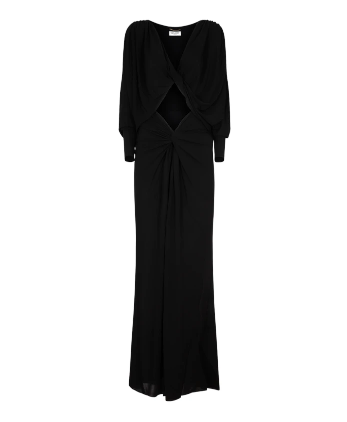 

Платье макси S с вырезом Saint Laurent, черный