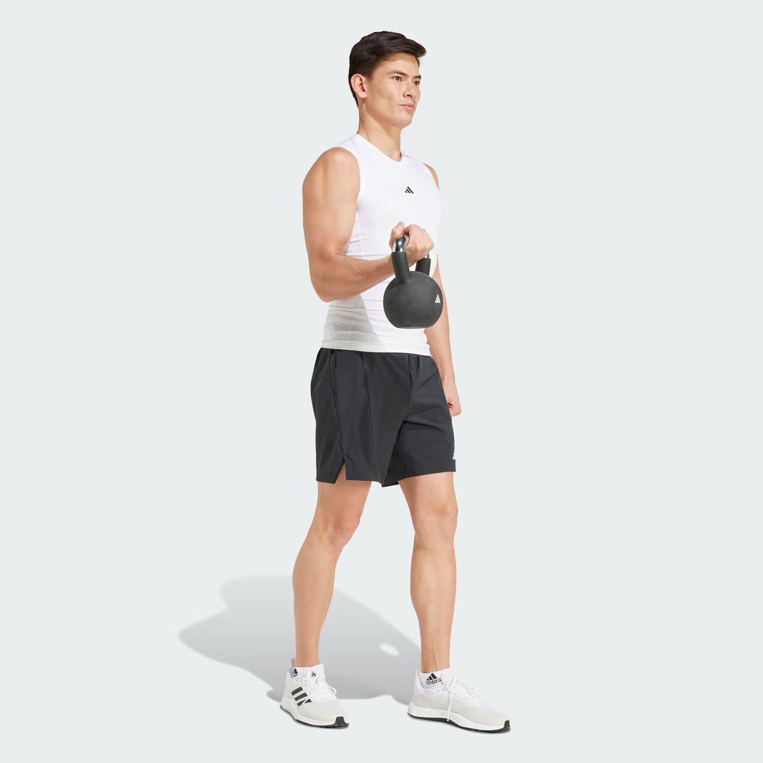 Компрессионная футболка без рукавов для тренировок Techfit Adidas, цвет White — фото 3