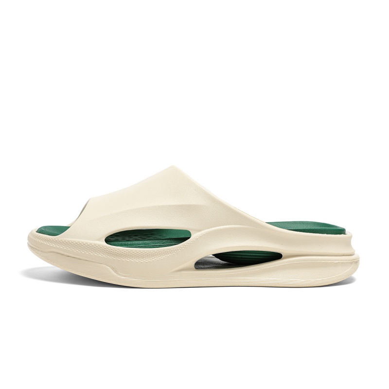 

Мужские тапочки-слайды EVA с амортизацией и защитой от запаха Mulinsen, Beige Dark Green